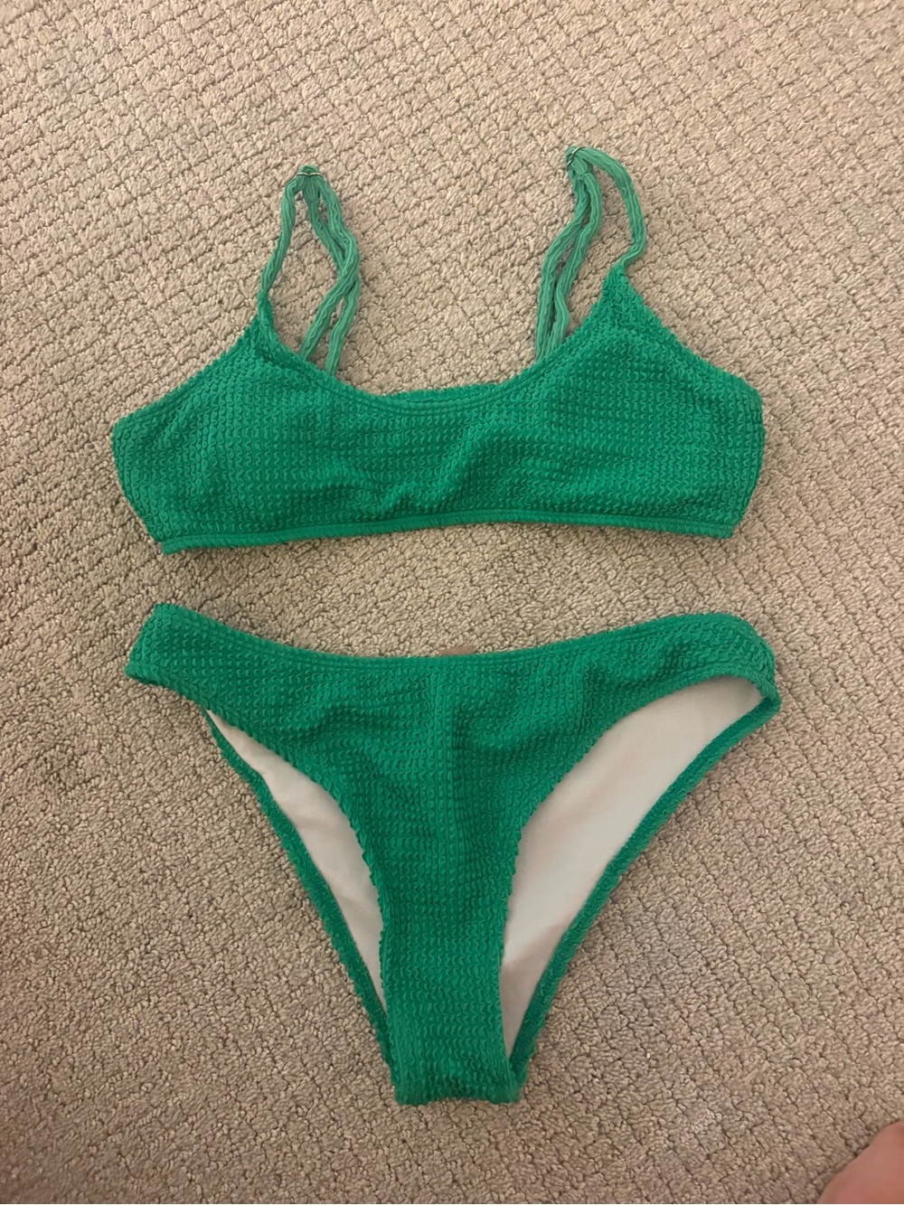 Amazon Essentials Emerald Green Textured Bikini Set